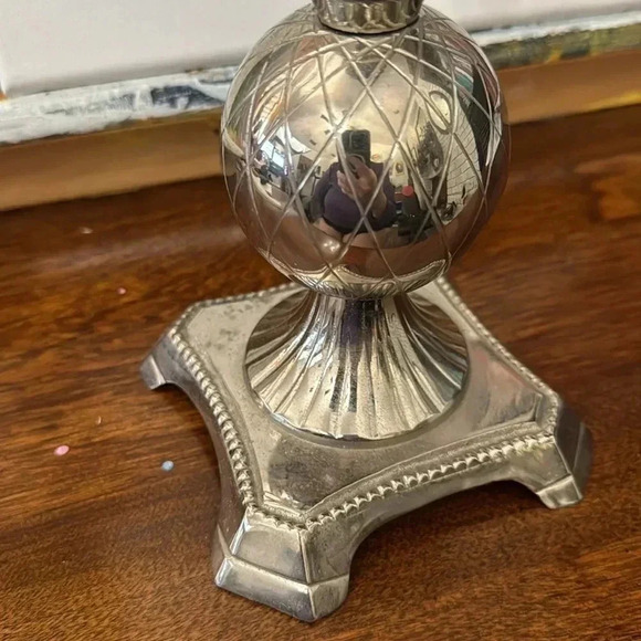 Silver Toned Candle Holder - Picture 5 of 8